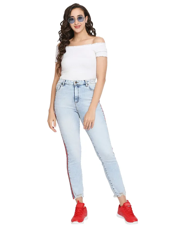 Being Human Clothing Women  Straight Fit Denim-Ice Blue
