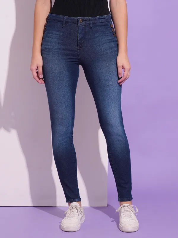 Being Human Clothing Women Skinny Fit Denim-Deep Blue