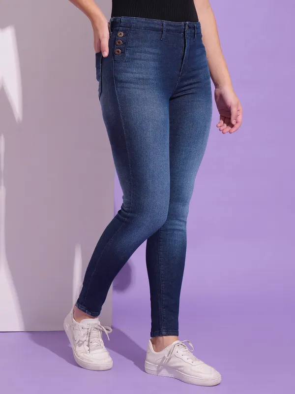 Being Human Clothing Women Skinny Fit Denim-Deep Blue