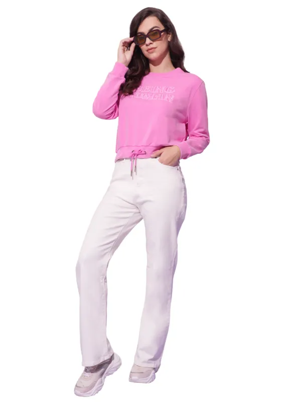Being Human Women  Wide Leg Bottom Denim-White