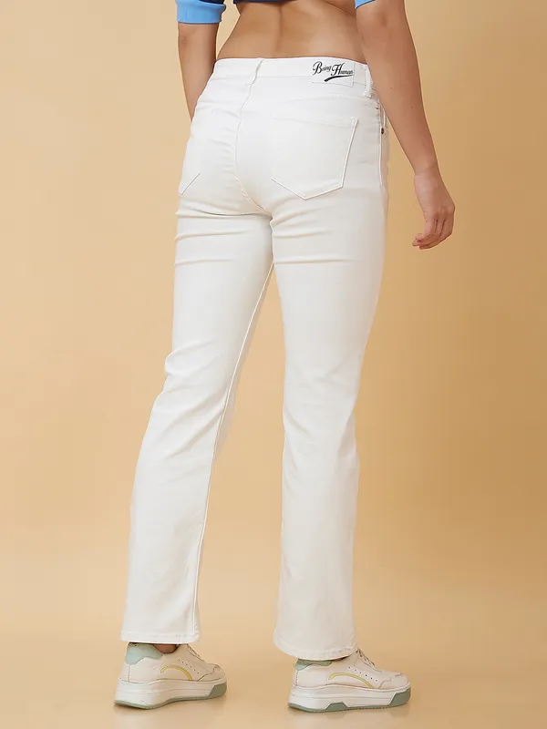 Being Human Women Boot Cut Fit Denim-White