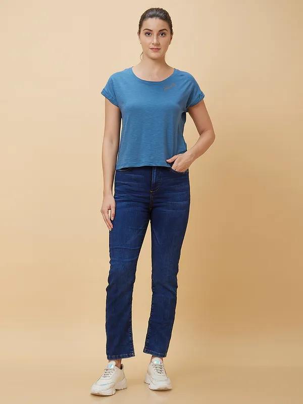 Being Human Women High Rise Straight Fit None Denim Mid Wash