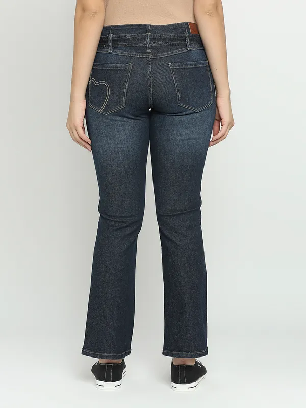 Being Human Women Low Rise Boot Cut Fit Denim-Dk Wash
