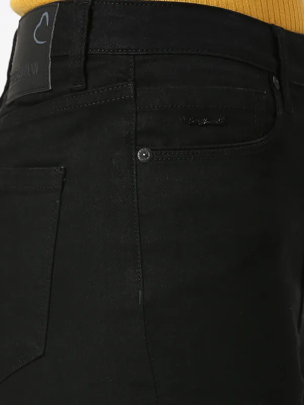 Being Human Clothing Women Slim Straight High Rise Fit Denim-Raw Black