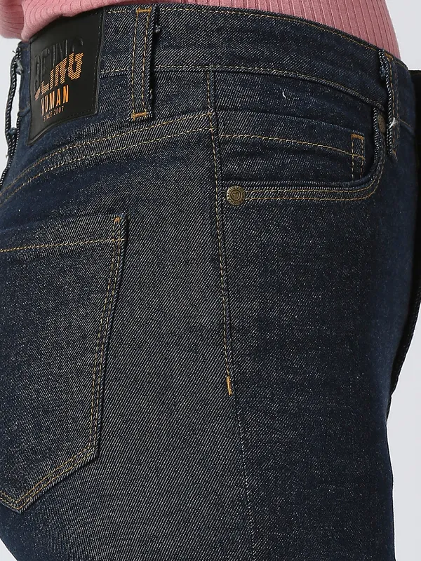 Being Human Women Slim Straight High Rise Fit Denim-Dark Indigo