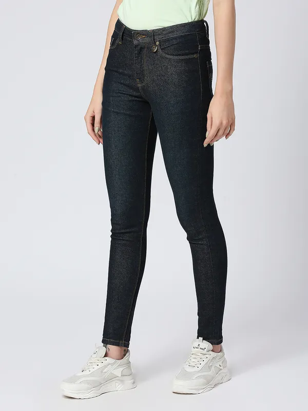 Being Human Women Skinny Mid Rise Fit Denim-Dark Indigo