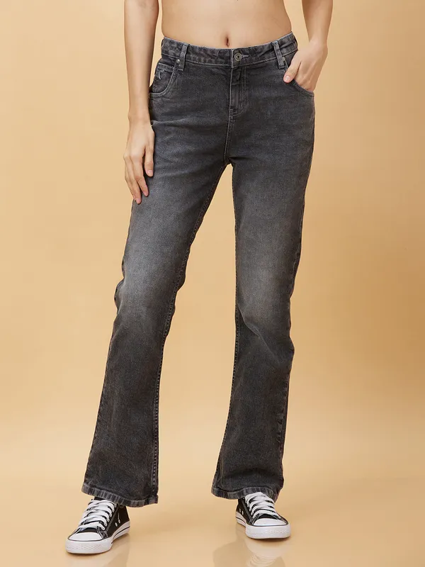 Being Human Clothing Womens-Bottom Denim Charcoal