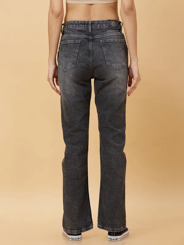 Being Human Clothing Womens-Bottom Denim Charcoal