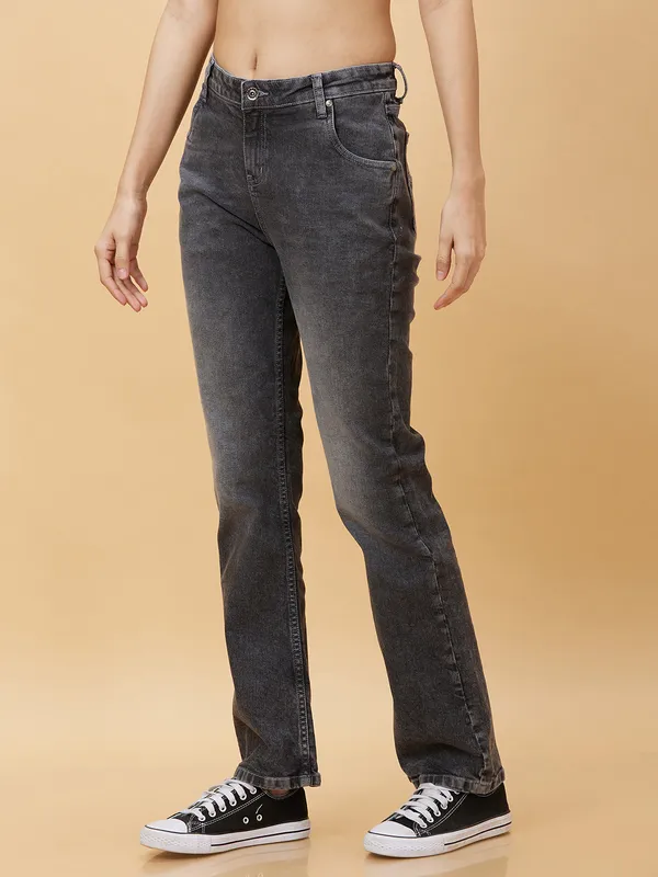 Being Human Clothing Womens-Bottom Denim Charcoal