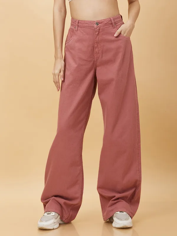 Being Human Womens-Bottom Denim Rfd Pink Rose