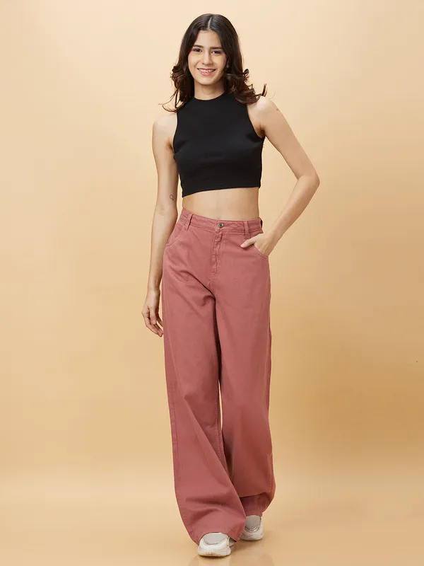 Being Human Womens-Bottom Denim Rfd Pink Rose