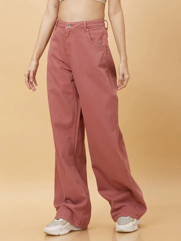 Being Human Womens-Bottom Denim Rfd Pink Rose