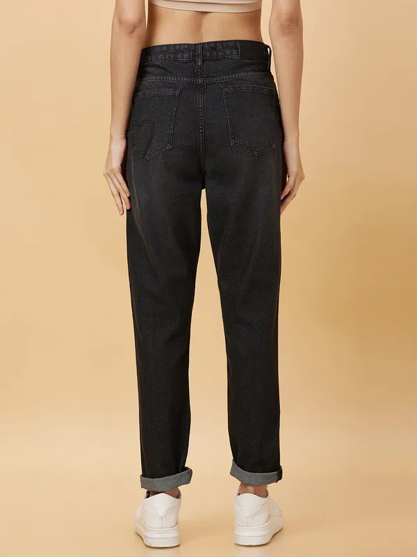 Being Human Clothing Womens-Bottom Denim Black