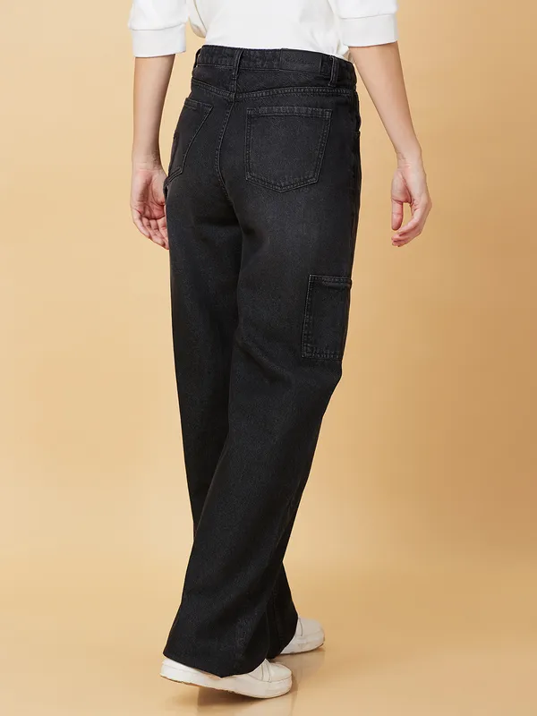 Being Human Clothing Womens-Bottom Denim Black