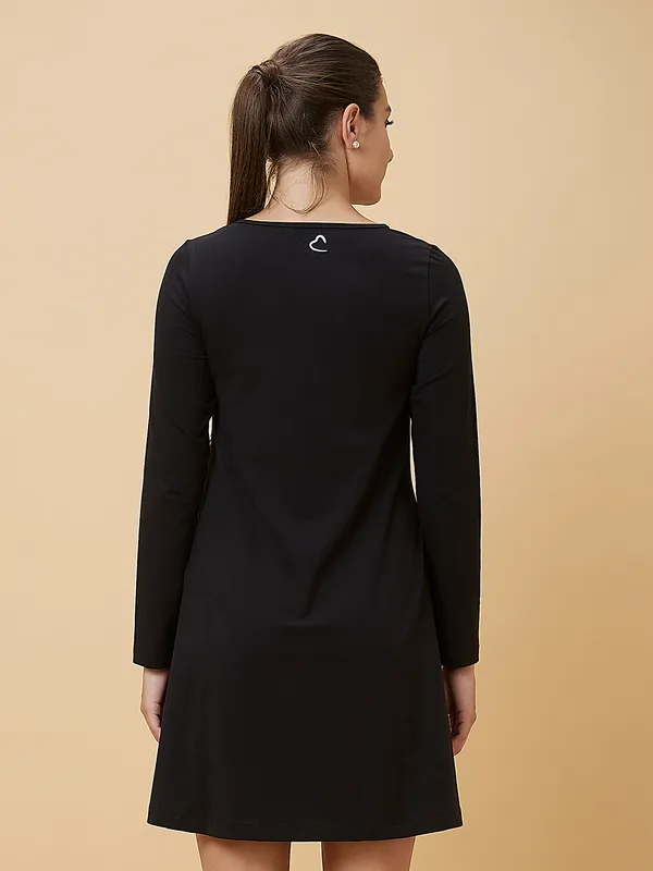 Being Human Women A Line Fit Crew Neck Dress Black & White