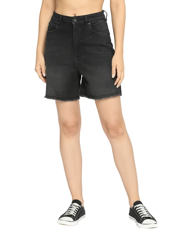 Being Human Clothing Women Regular Fit Shorts-Charcoal