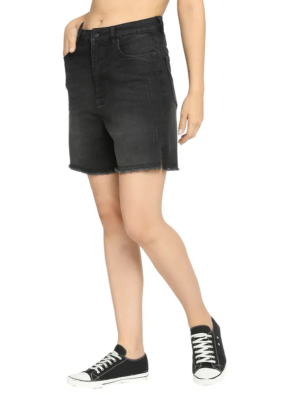 Being Human Clothing Women Regular Fit Shorts-Charcoal