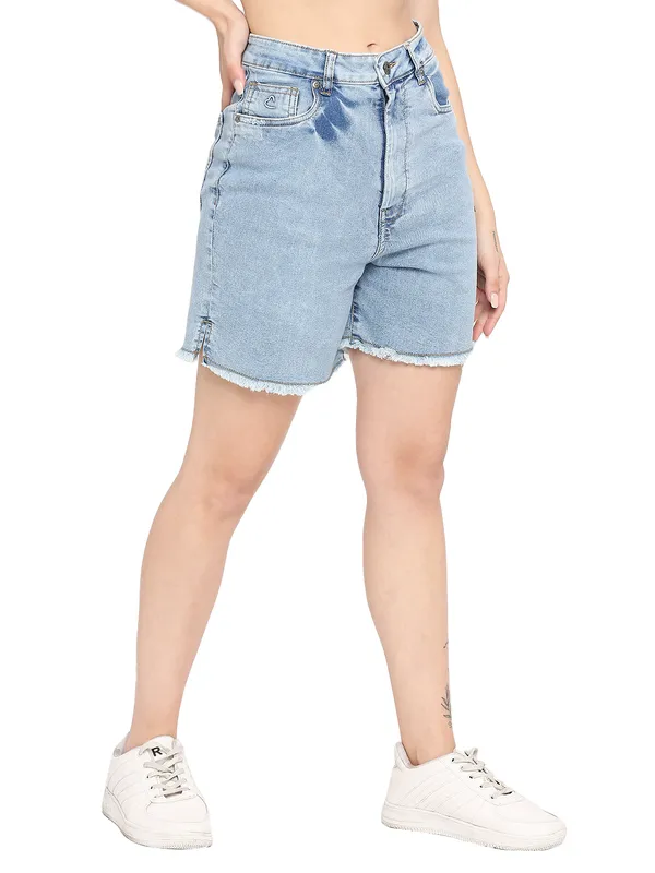 Being Human Women Regular Fit Shorts-Ice Wash