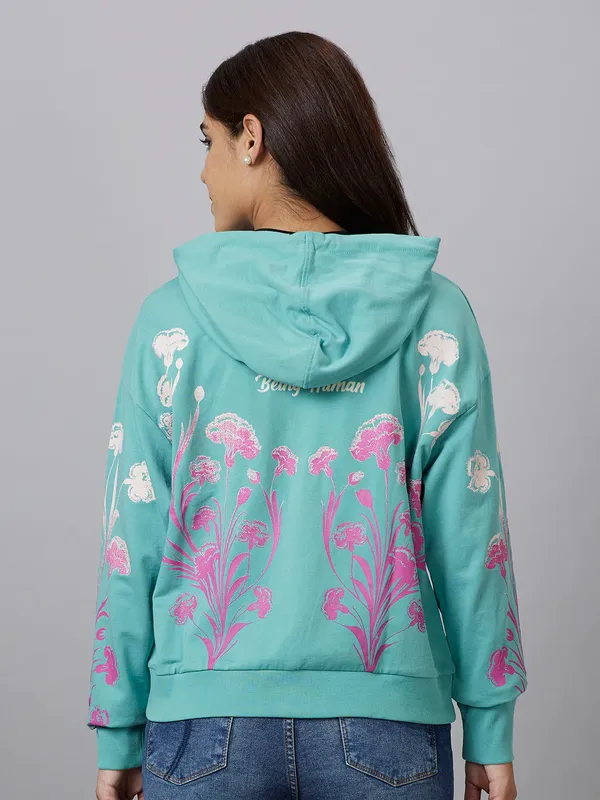 Being Human Clothing Womens-Top Hoody Agate Green