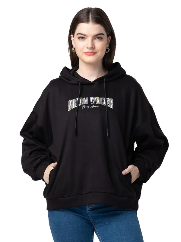 Black hoodie womans fashion