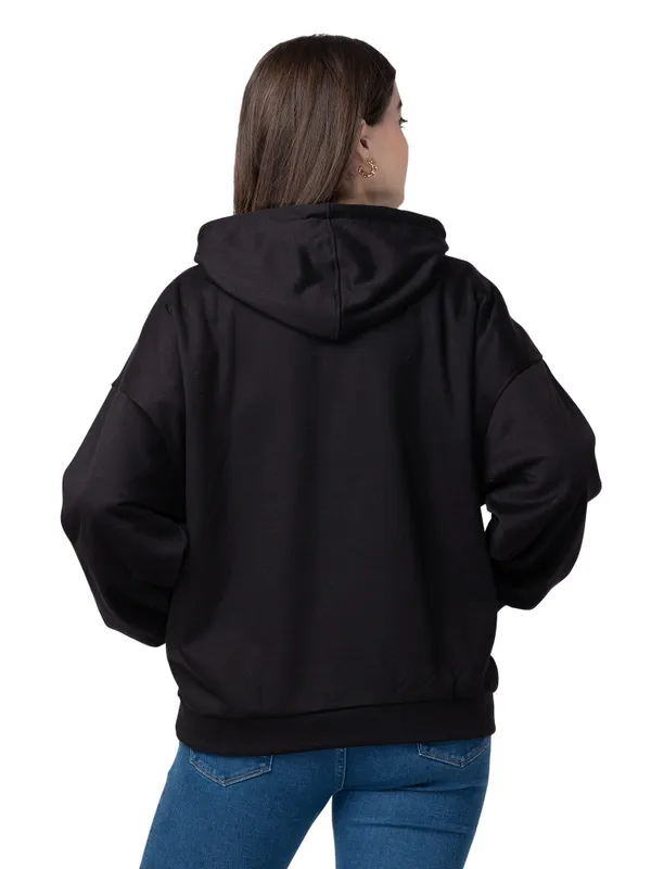 Being Human Clothing Easy Fit Hoodies Women Hooded Hoody-Black