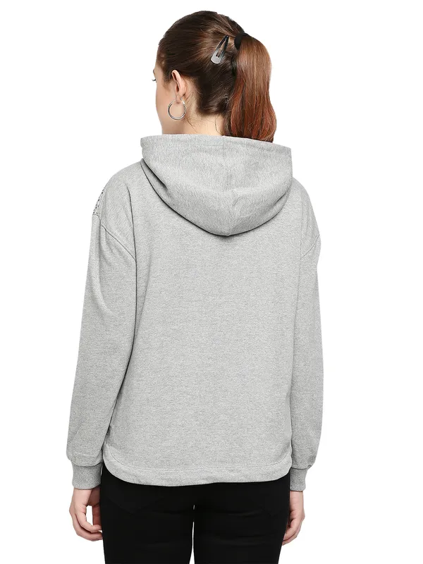 Being Human ClothingWomen Easy Fit Hoody-Grey Melange
