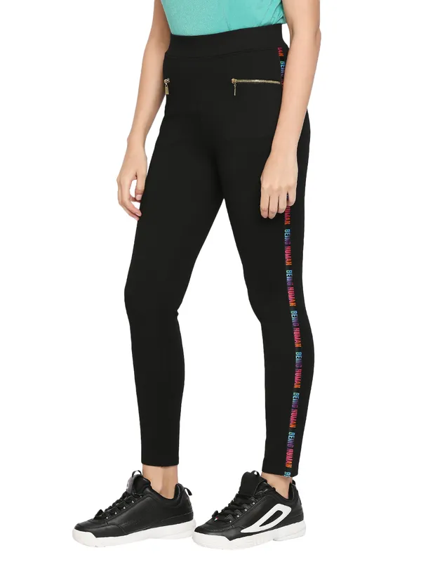 Being Human Women Legging Fit Leggings-Jet Black