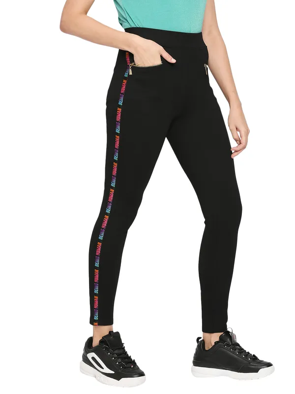 Being Human Women Legging Fit Leggings-Jet Black
