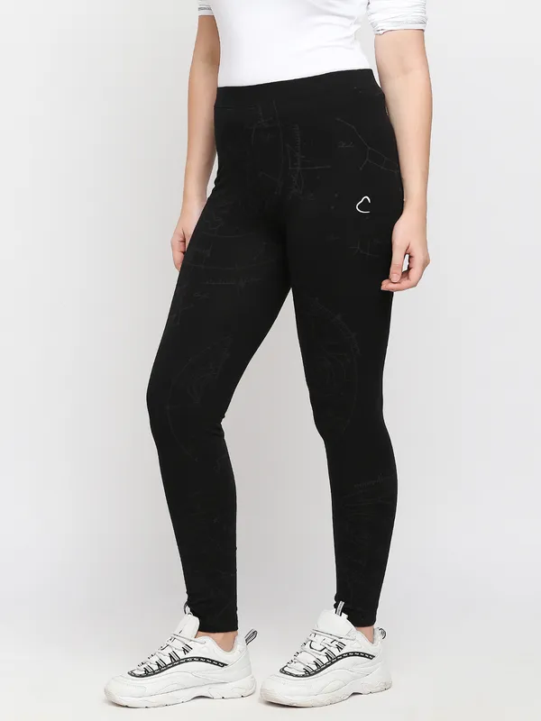 Being Human Clothing Women skin tight Leggings-Jet Black