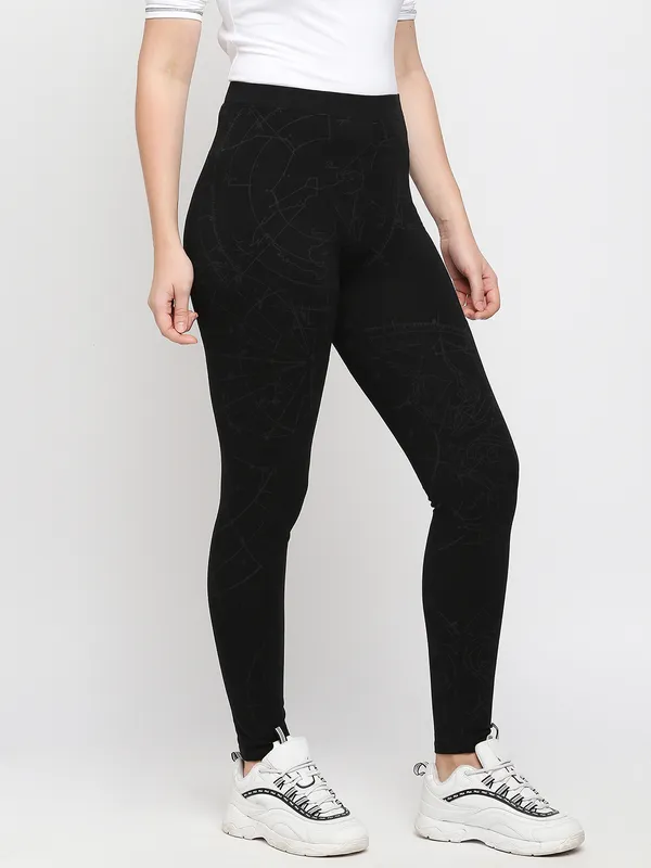 Being Human Clothing Women skin tight Leggings-Jet Black