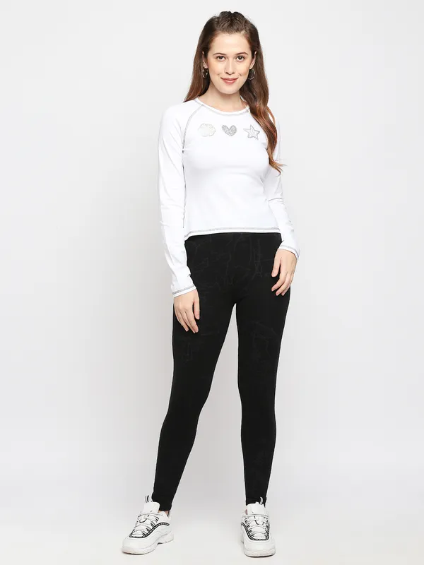 Being Human Clothing Women skin tight Leggings-Jet Black