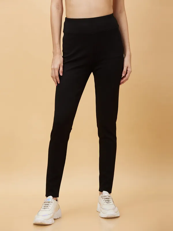 Being Human Clothing Womens-Bottom Leggings Black