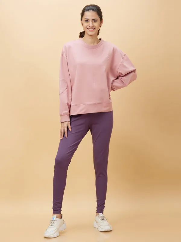 Being Human Clothing Womens-Bottom Leggings Deep Mauve