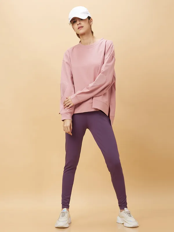 Being Human Clothing Womens-Bottom Leggings Deep Mauve