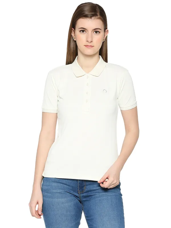 Being Human Clothing Women Semi Fit T-Shirts-White