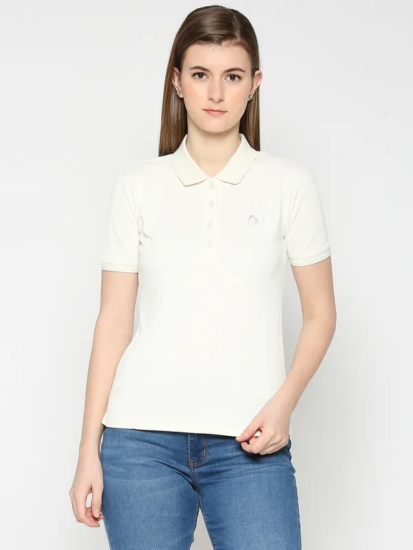 Being Human Clothing Women Semi Fit T-Shirts-White