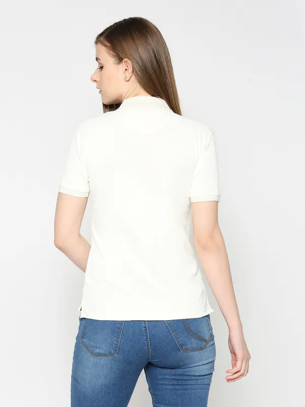 Being Human Clothing Women Semi Fit T-Shirts-White