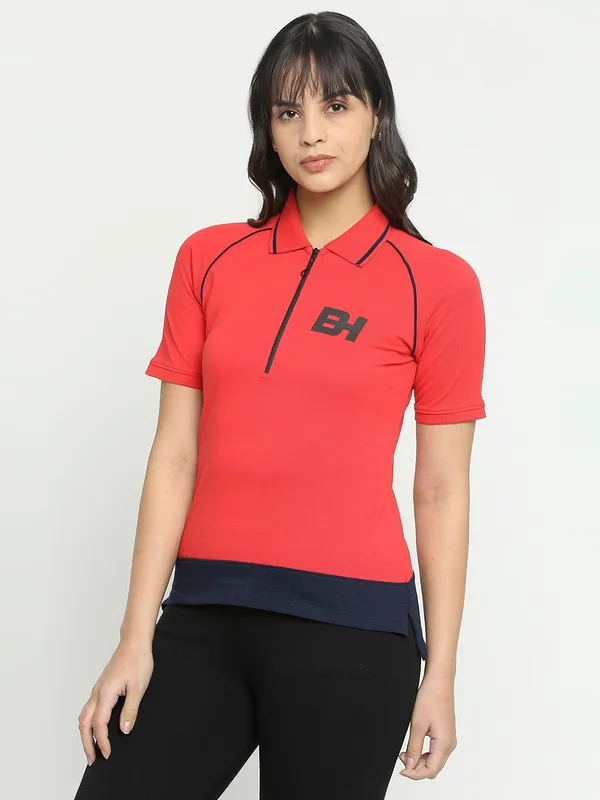 Being Human Women Semi Fit T-Shirts-Fiery Red