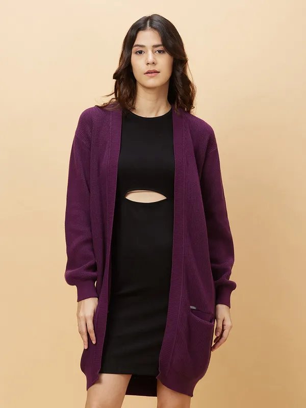 Being Human Clothing Womens-Top Shrug Purple