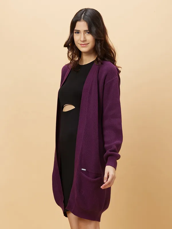 Being Human Clothing Womens-Top Shrug Purple