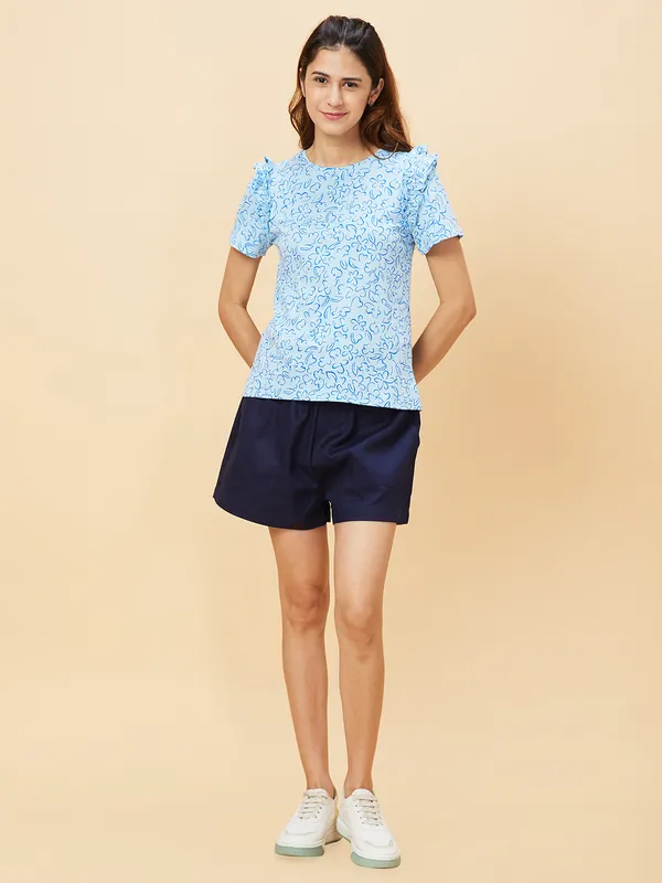 Being Human Clothing SHORTS WOMENS DRESS BLUE