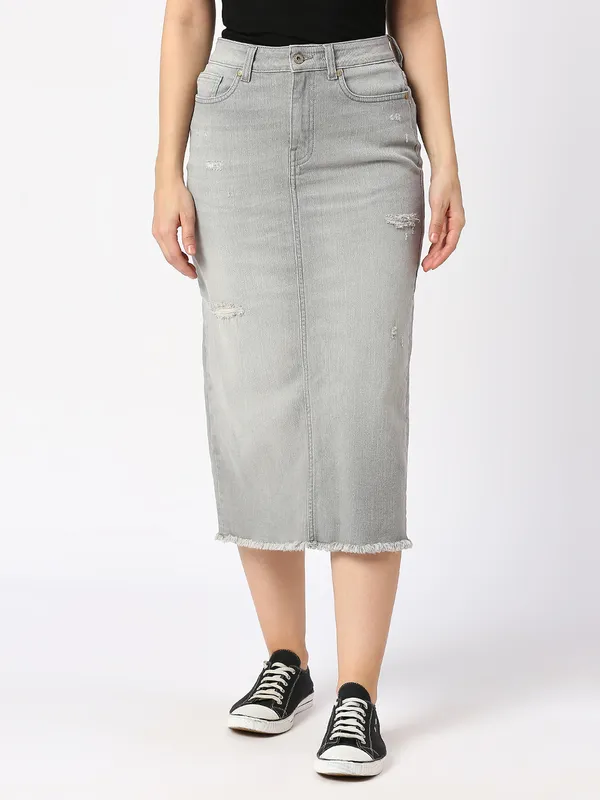 Being Human Clothing SKIRTS WOMENS GREY WASH