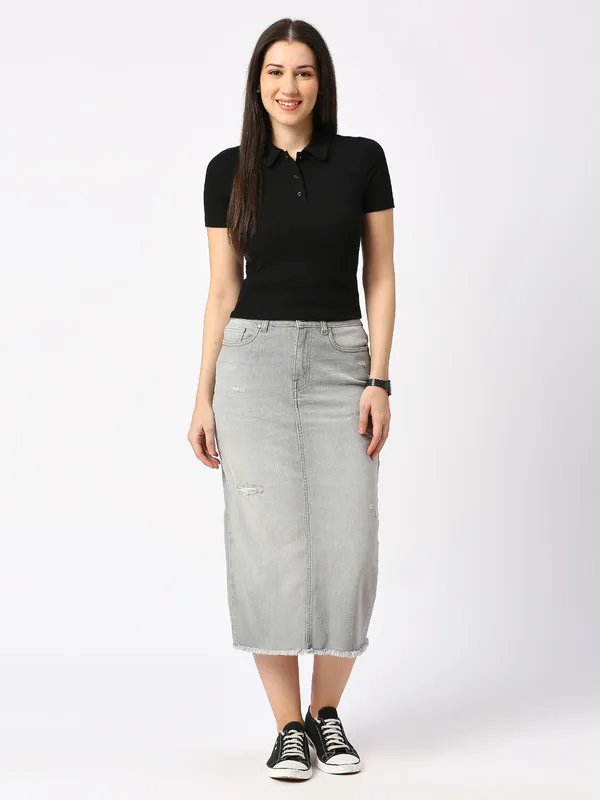 Being Human Clothing SKIRTS WOMENS GREY WASH