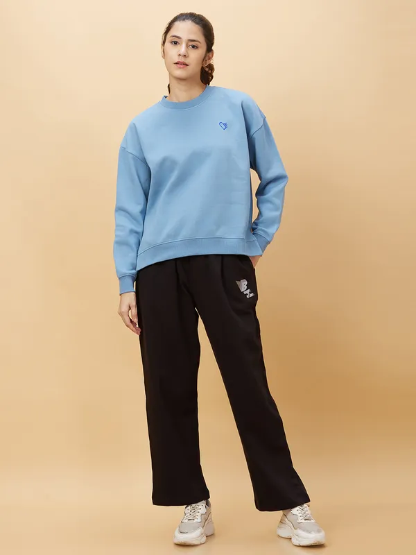 Being Human Clothing Womens-Top Sweatshirt Chambray Blue