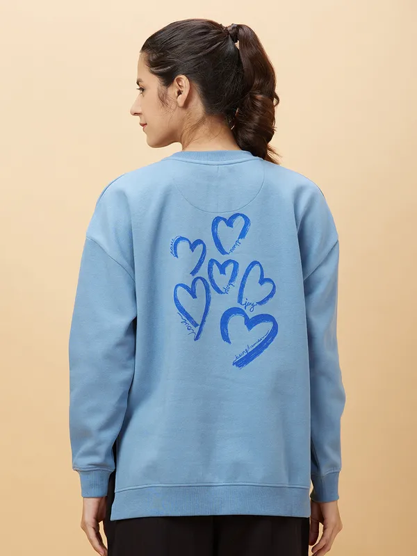 Being Human Clothing Womens-Top Sweatshirt Chambray Blue