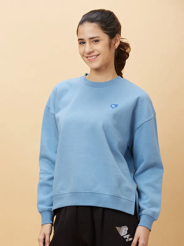 Being Human Clothing Womens-Top Sweatshirt Chambray Blue
