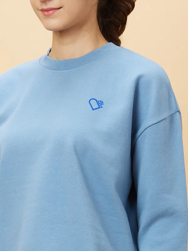 Being Human Clothing Womens-Top Sweatshirt Chambray Blue