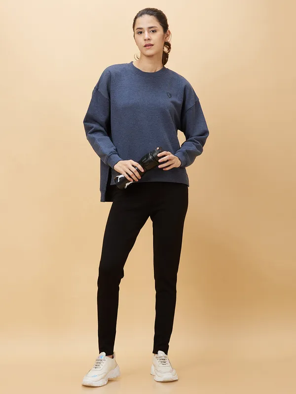 Being Human Clothing Womens-Top Sweatshirt Charcoal Mel
