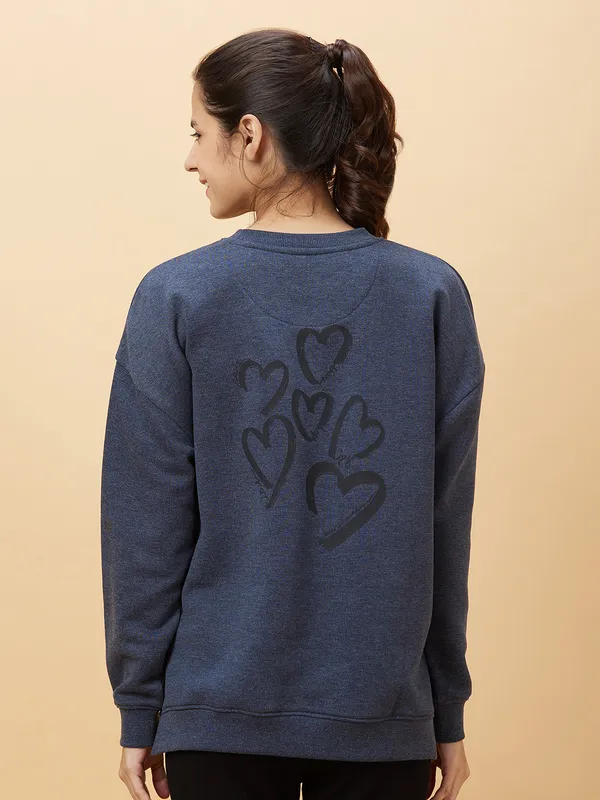 Being Human Clothing Womens-Top Sweatshirt Charcoal Mel
