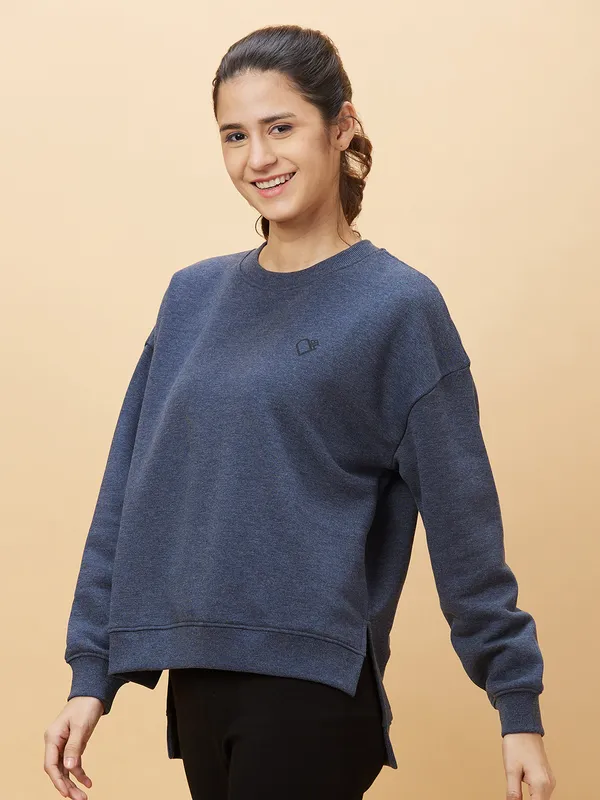 Being Human Clothing Womens-Top Sweatshirt Charcoal Mel